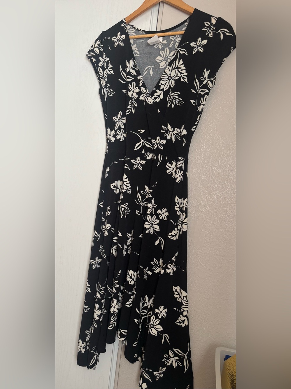 B Darlin Black Dress with White Floral Print